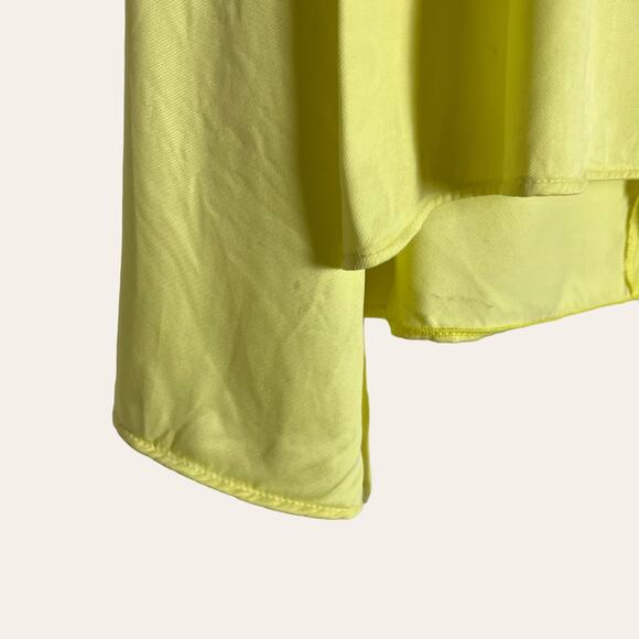 Hugo Boss Yellow Asymmetric Sharkbite Side Button Midi Skirt Size 4 - Picture 5 of 12